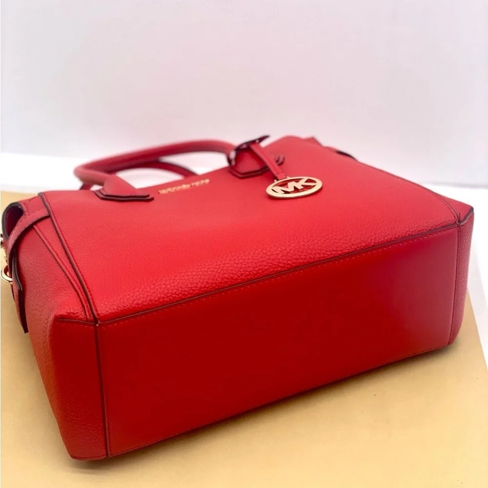 Michael Kors Mercer Satchel Crossbody Bright Red